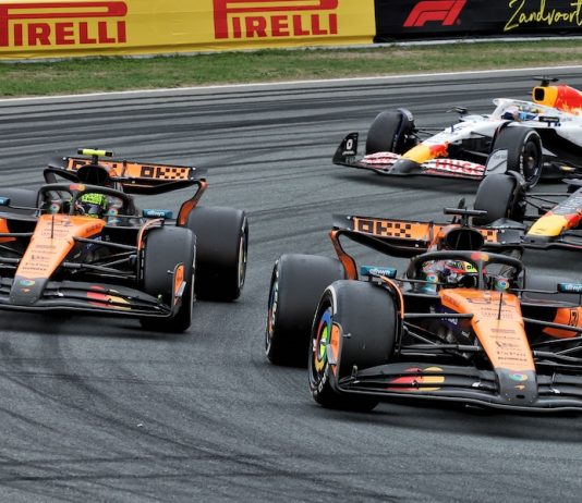 Oscar Piastri and Lando Norris of McLaren at the 2025 Formula 1 Dutch Grand Prix